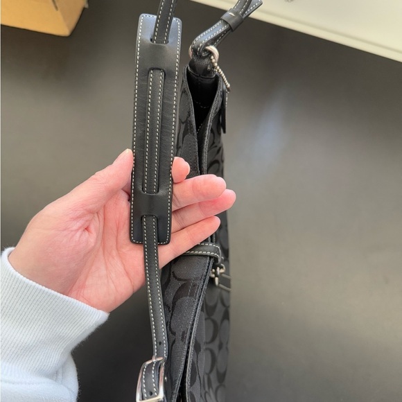 Vintage Coach Black Hampton Shoulder Bag y2k - Picture 6 of 13